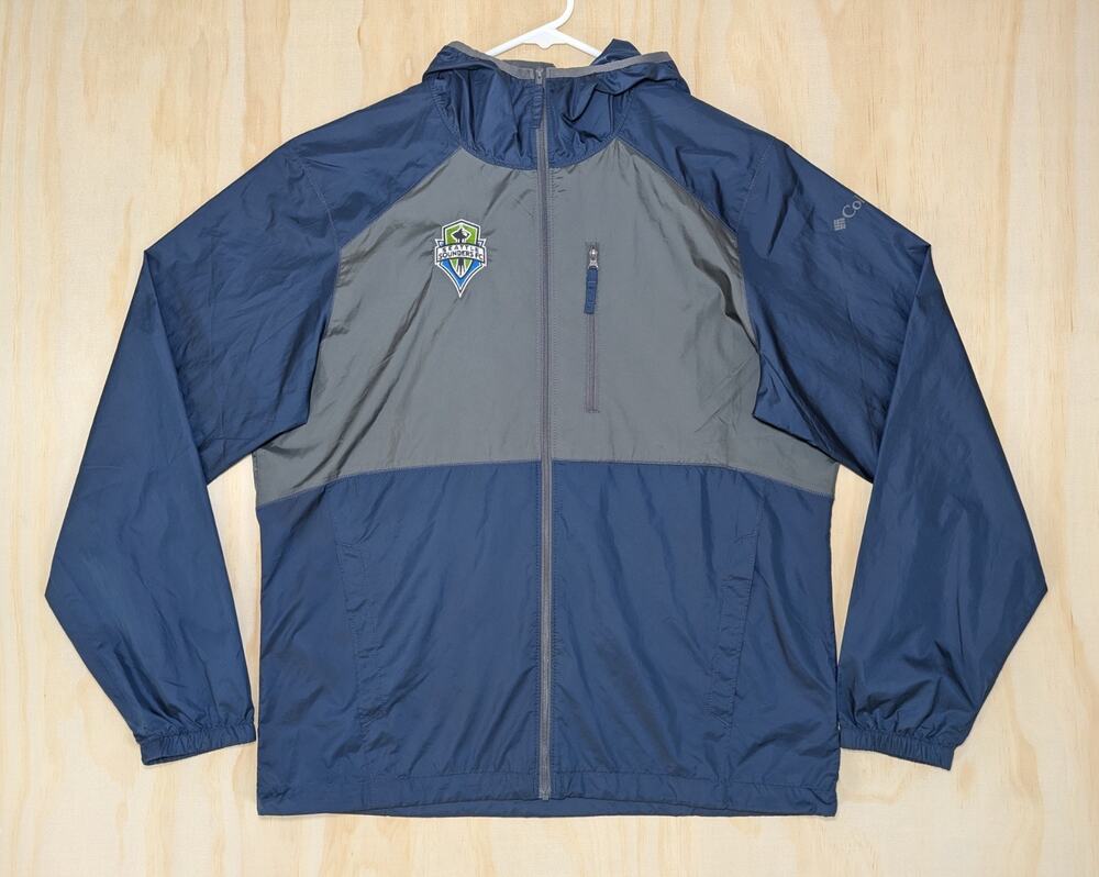Columbia Men's Medium Seattle Sounders FC Flash Forward Windbreaker Blue Gray